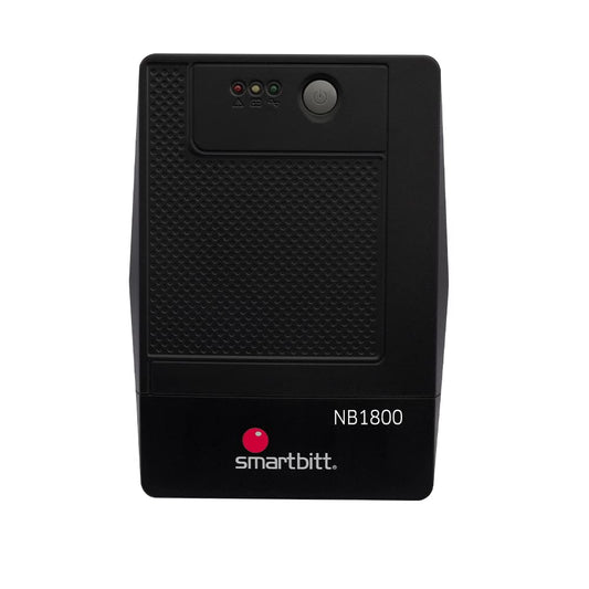 Smartbitt - No-Break Interactivo, Regulador y Supresor de Picos - UPS Ideal para apagones y Cortes de energía - Batería de Respaldo - Negro (1800 Va, Hogar y Oficina)