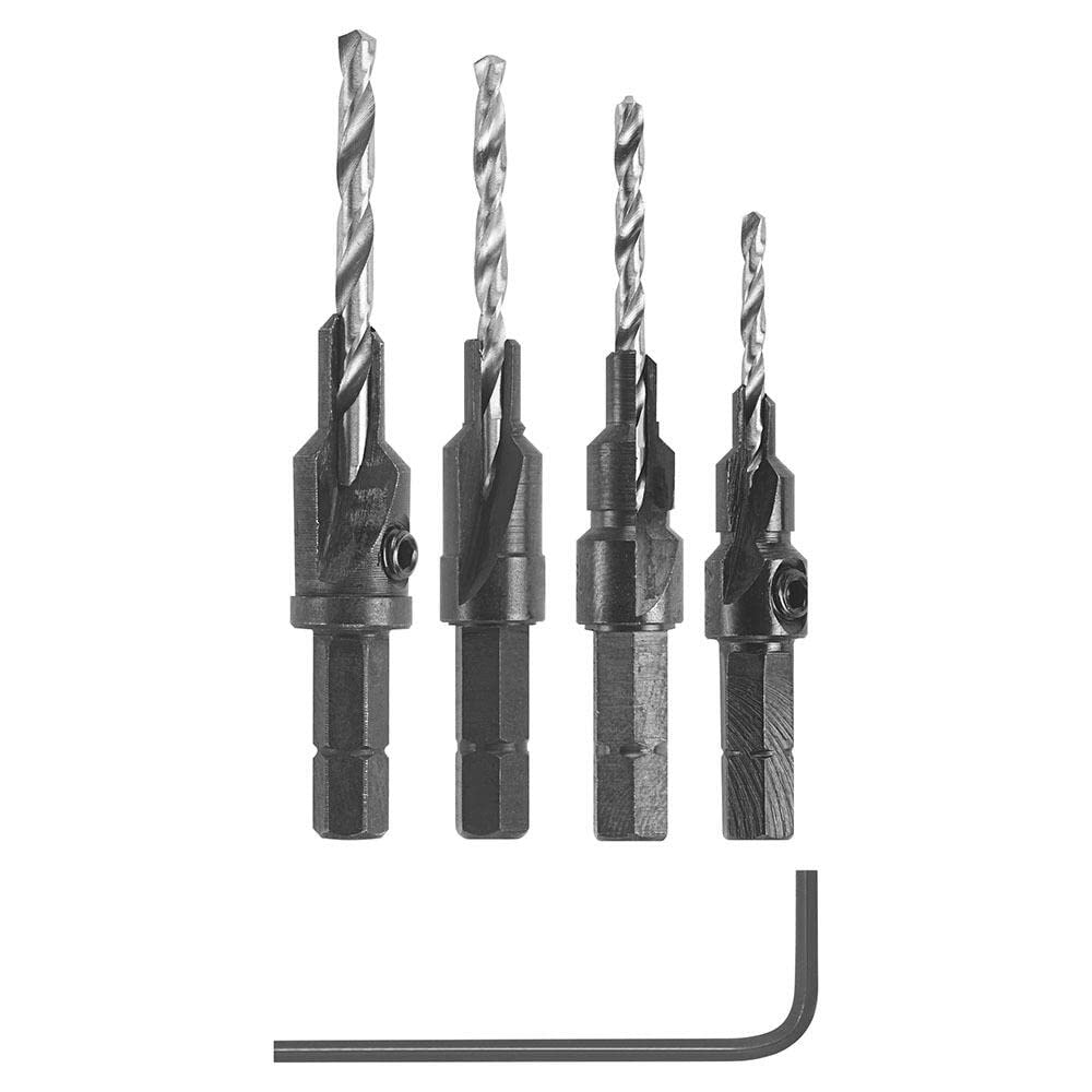 BOSCH SP515 Juego de brocas avellanadas de vástago hexagonal de 5 piezas con #6, #8, #10 y #12