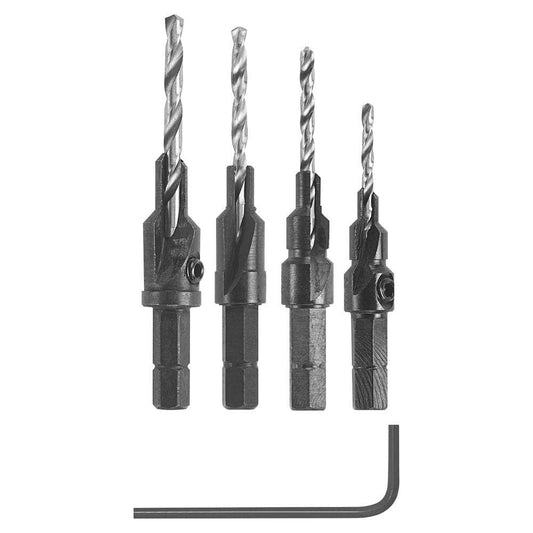 BOSCH SP515 Juego de brocas avellanadas de vástago hexagonal de 5 piezas con #6, #8, #10 y #12