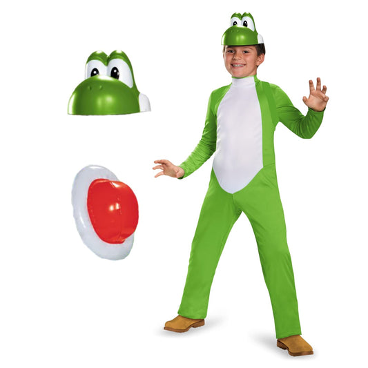 Disfraz de Lujo Yoshi para niños, Grande, Verde