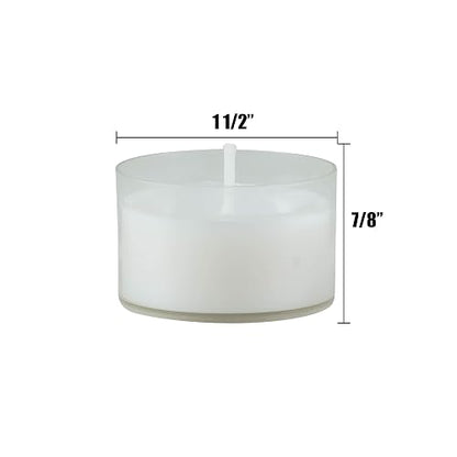 Stonebriar 192 unidades blancas sin perfume de 6 a 7 horas de tiempo de combustión extendido taza transparente de té velas