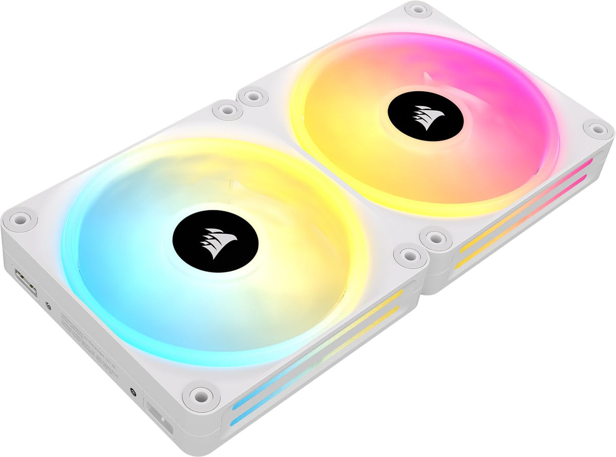 Corsair iCUE Link QX140 RGB Ventilador para PC con Cúpula Magnética - Doble (140 mm) - Blanco