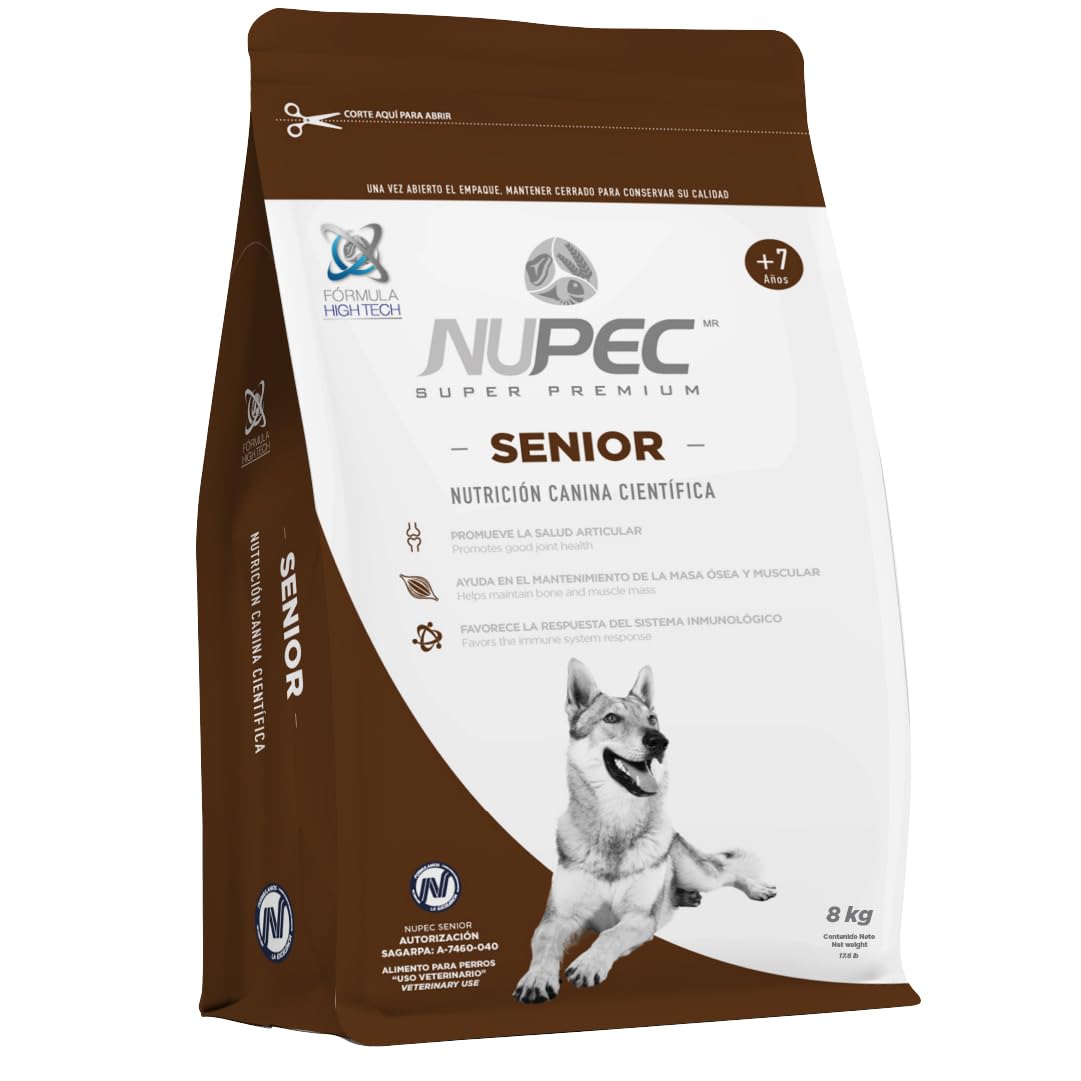 Nupec Croquetas para Perro Senior, Mayores de 7 Años - 8 kg (Paquete de 1)