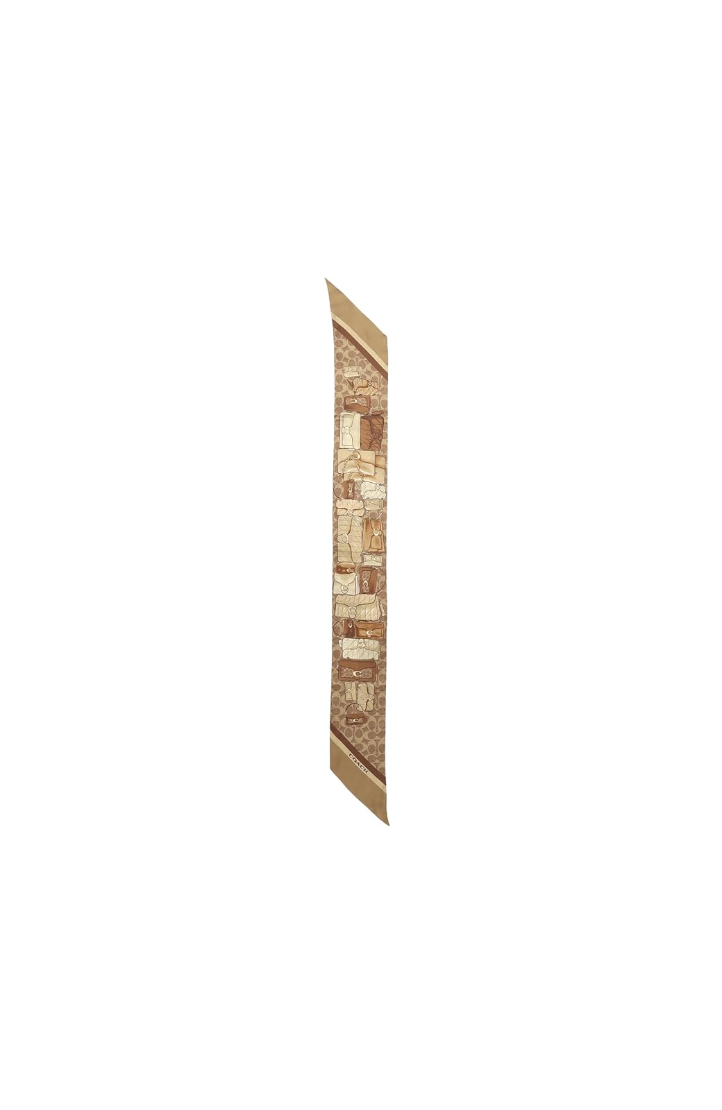 Coach Stacked Tabby Printed Wide Silk Skinny Bufanda delgada de seda Mujer