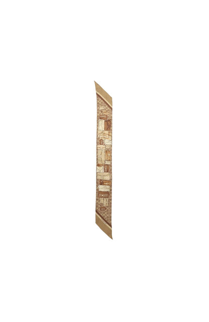 Coach Stacked Tabby Printed Wide Silk Skinny Bufanda delgada de seda Mujer
