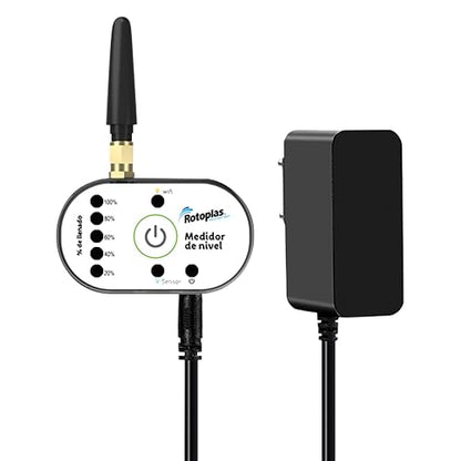 Rotoplas Medidor de Nivel de Agua Ultrasónico WiFi | Control remoto por app, sensor ultrasónico, IP67, WiFi 2.4 GHz, cable USB 5 m, 24.5 x 16 x 12.5 cm