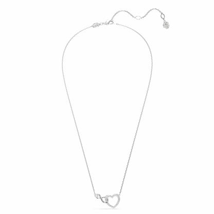 Swarovski Colgante Hyperbola, Corazón y símbolo del infinito, Blanco, Baño de rodio
