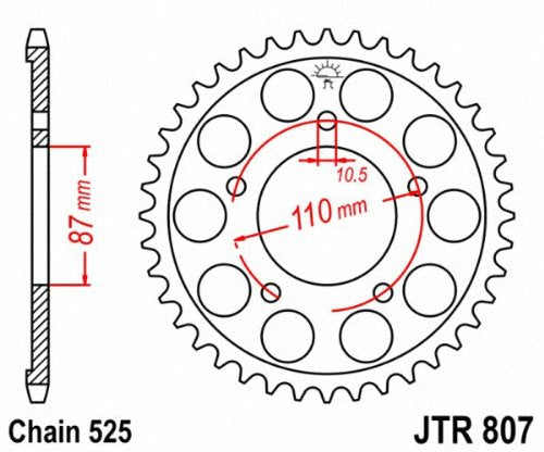 JT Sprockets JTR807.45 45T Steel Rear Sprocket