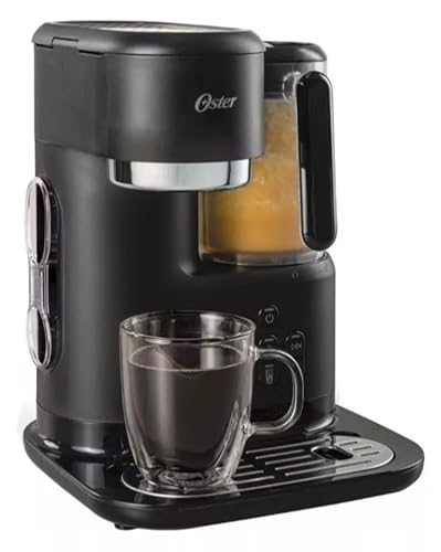 Oster Cafetera para Frappé 3 en 1 con Licuadora Integrada | Bebidas Granizadas, Café Caliente o Helado, Filtro Reutilizable, Sistema de Medida Integrado, BVSTDC03B