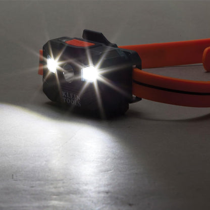 Klein Tools 56064 - Faro LED recargable de apagado automático, correa de silicona, 400 lms, tiempo de funcionamiento durante todo el día, para el trabajo, correr, senderismo al aire última