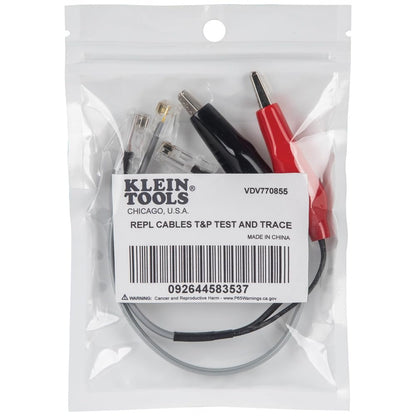 Klein Tools VDV770-855 - Cables de repuesto para Klein Tools Tono y Sonda Cable Tracer Kit Cat. No. VDV500-705, cables con clips de cocodrilo y RJ45, RJ11, RJ12