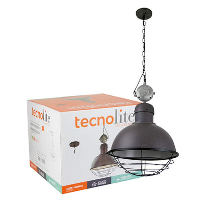 Tecnolite Lámpara Colgante Interior Decorativa E27, Bronce Antiguo 20CTL1410MVBA