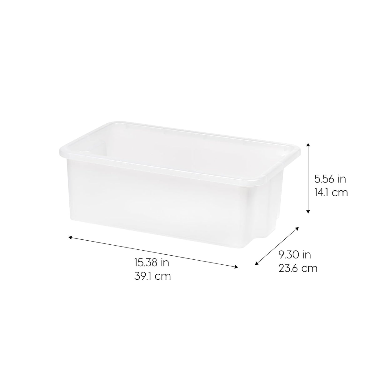 IRIS USA Contenedor de Almacenamiento con Tapa Abierta, pequeño, Transparente, Paquete de 12