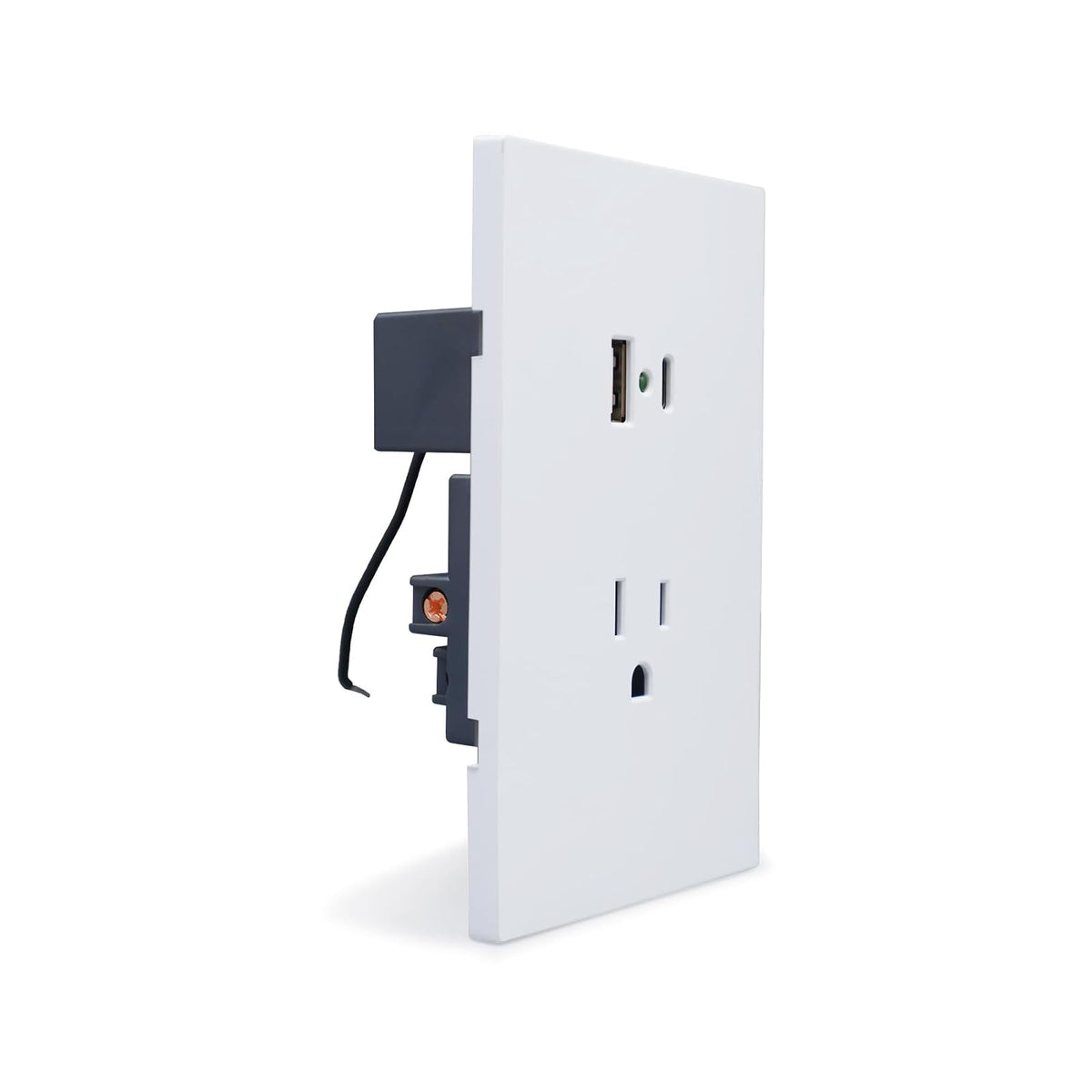 Placa Luxury APL-707 Artlite, Contacto y 2 Salidas USB (Tipo A y Tipo C), Policarbonato + Hierro Galvanizado, 15A, Color Blanco, Materiales de Alta Calidad, Skin Feel