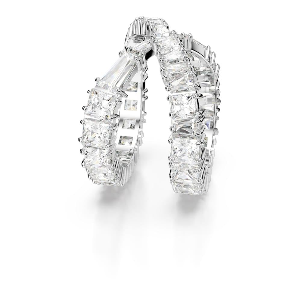 Swarovski Anillo Hyperbola, Símbolo del infinito, Blanco, Acabado en tono plateado