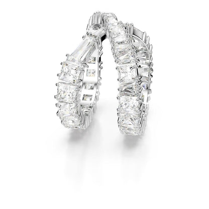 Swarovski Anillo Hyperbola, Símbolo del infinito, Blanco, Acabado en tono plateado