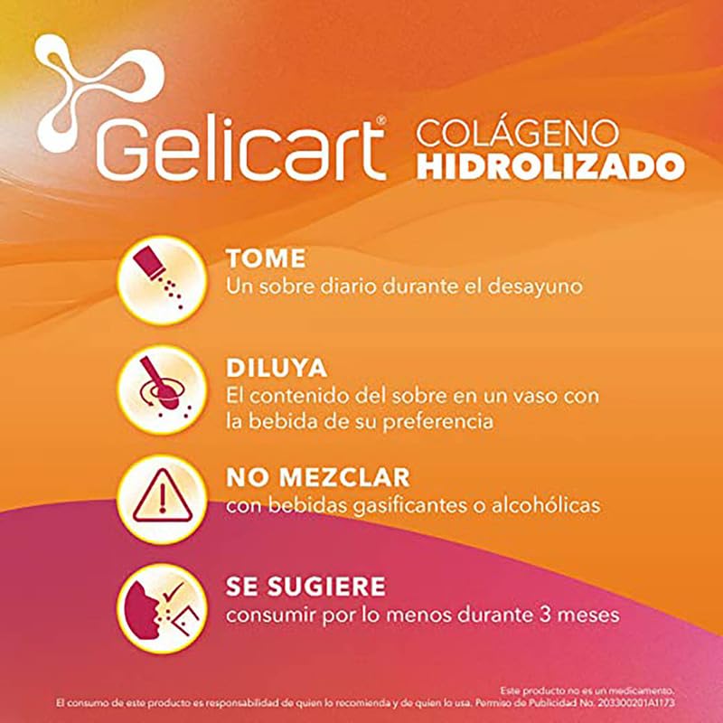 Gelicart Trivance colágeno hidrolizado suplemento alimenticio 60 sobres 10g
