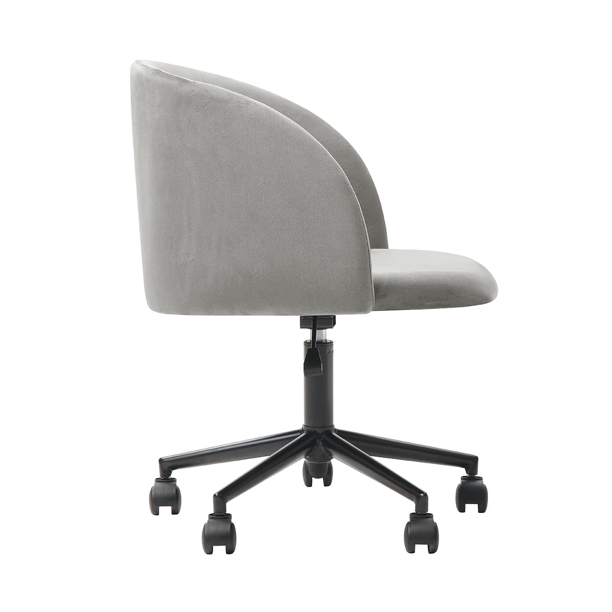 Alterego Silla de Oficina Giratoria Bliss en Terciopelo Gris con Altura Ajustable y Asiento Acolchado