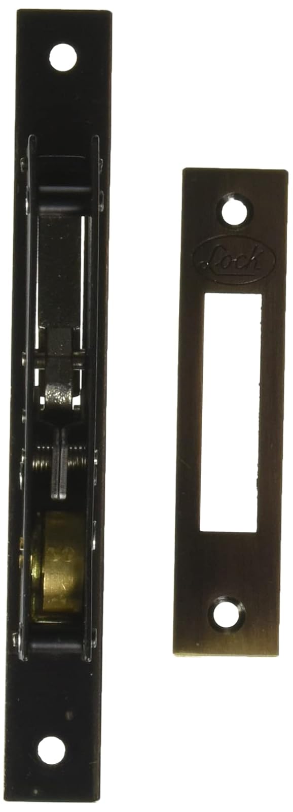 Lock L2102 Cerrojo para embutir de paleta, latón antiguo, llave tetra, en caja