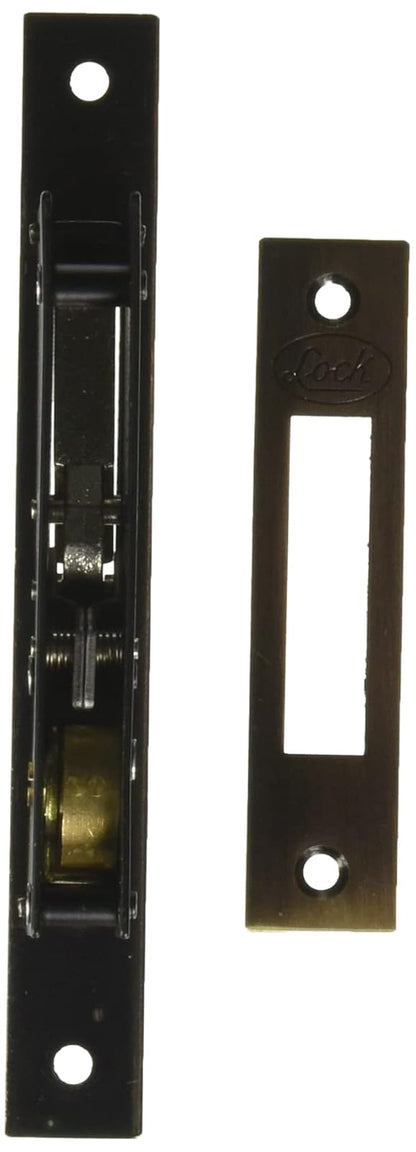 Lock L2102 Cerrojo para embutir de paleta, latón antiguo, llave tetra, en caja