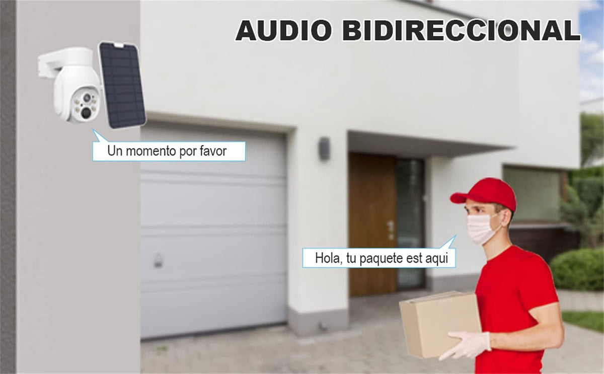ZDQC 3MP Cámara de Seguridad 4G Exterior Ip66 360° Camaras Vigilancia Visión Nocturna a Color, HD Visión Nocturna, Audio Bidireccional, Detección de Movimiento,Rastreo MóVil AI