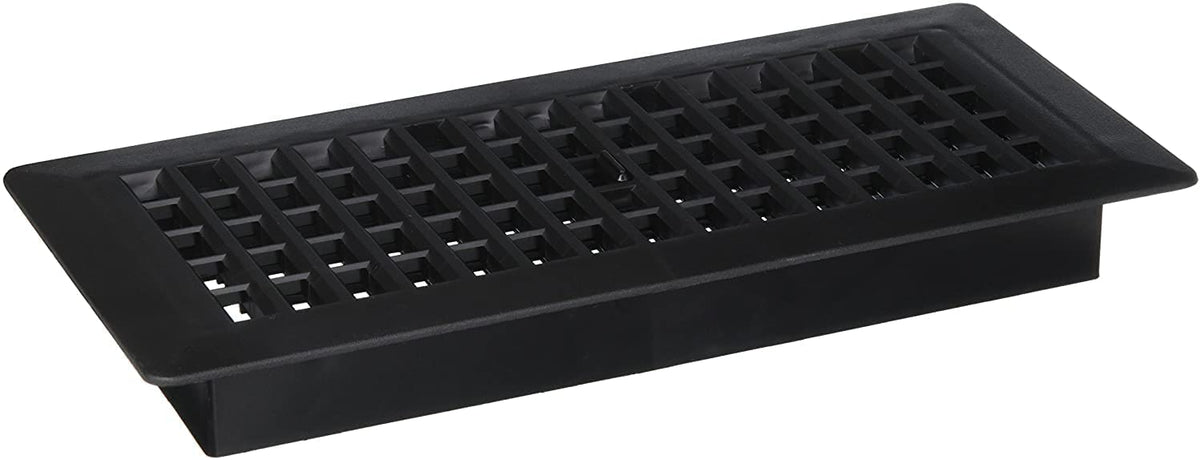 Decor Grates PL410ZIP-BLK-10 - Registro de piso de plástico, 4 x 10 pulgadas, acabado negro, paquete de 10