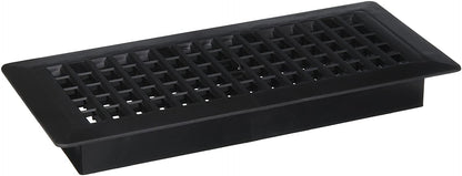Decor Grates PL410ZIP-BLK-10 - Registro de piso de plástico, 4 x 10 pulgadas, acabado negro, paquete de 10