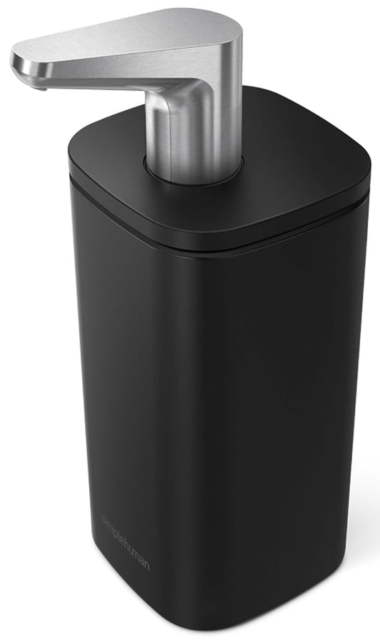 simplehuman Dispensador de Bomba de Pulso de jabón líquido de 10 onzas, Acero Inoxidable Negro