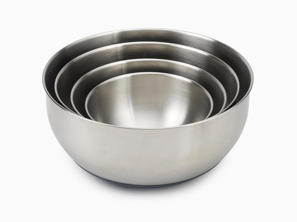 Joseph Joseph 95025 Nest 100 Prep & Store Mixing Bowl Set with Lids 4-piece Stainless Steel