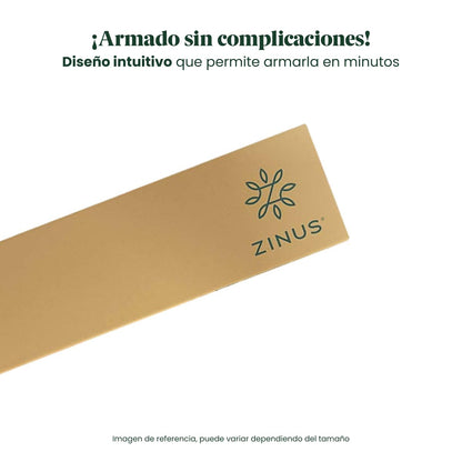 Zinus Florence | Base de Cama con Cabecera Metálica Individual Color Negro Estilo Moderno Base Resistente de Fácil Armado | Embalaje en Caja