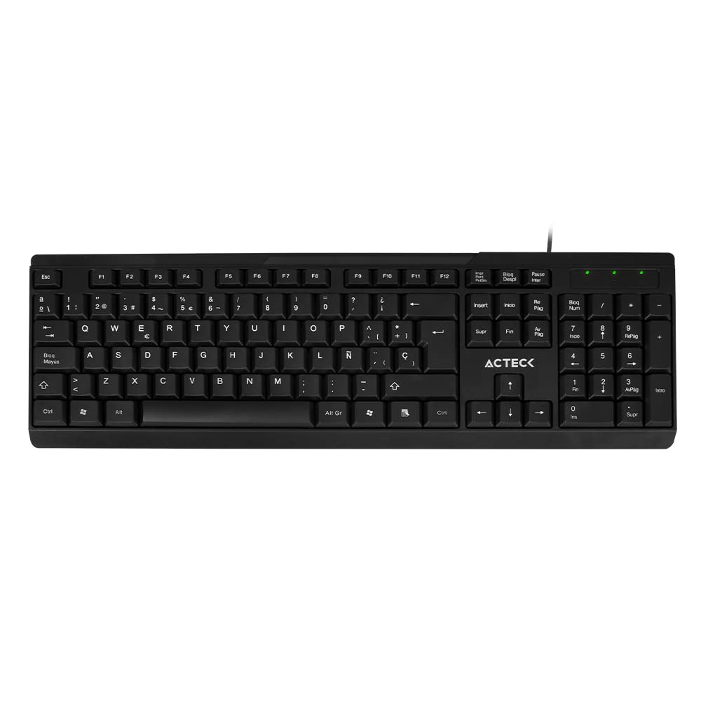 Teclado Alambrico USB Inspire TA210 / Diseño Clásico 105 Teclas + Conexión USB A de 1.5m Negro Essential Series