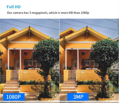 CIUEOARY Cámaras de Seguridad WiFi con Solar Alimentada, Full HD 3MP(2560 * 1440) Visión Nocturna, Cámara Inalámbricas Al Exterior IP66
