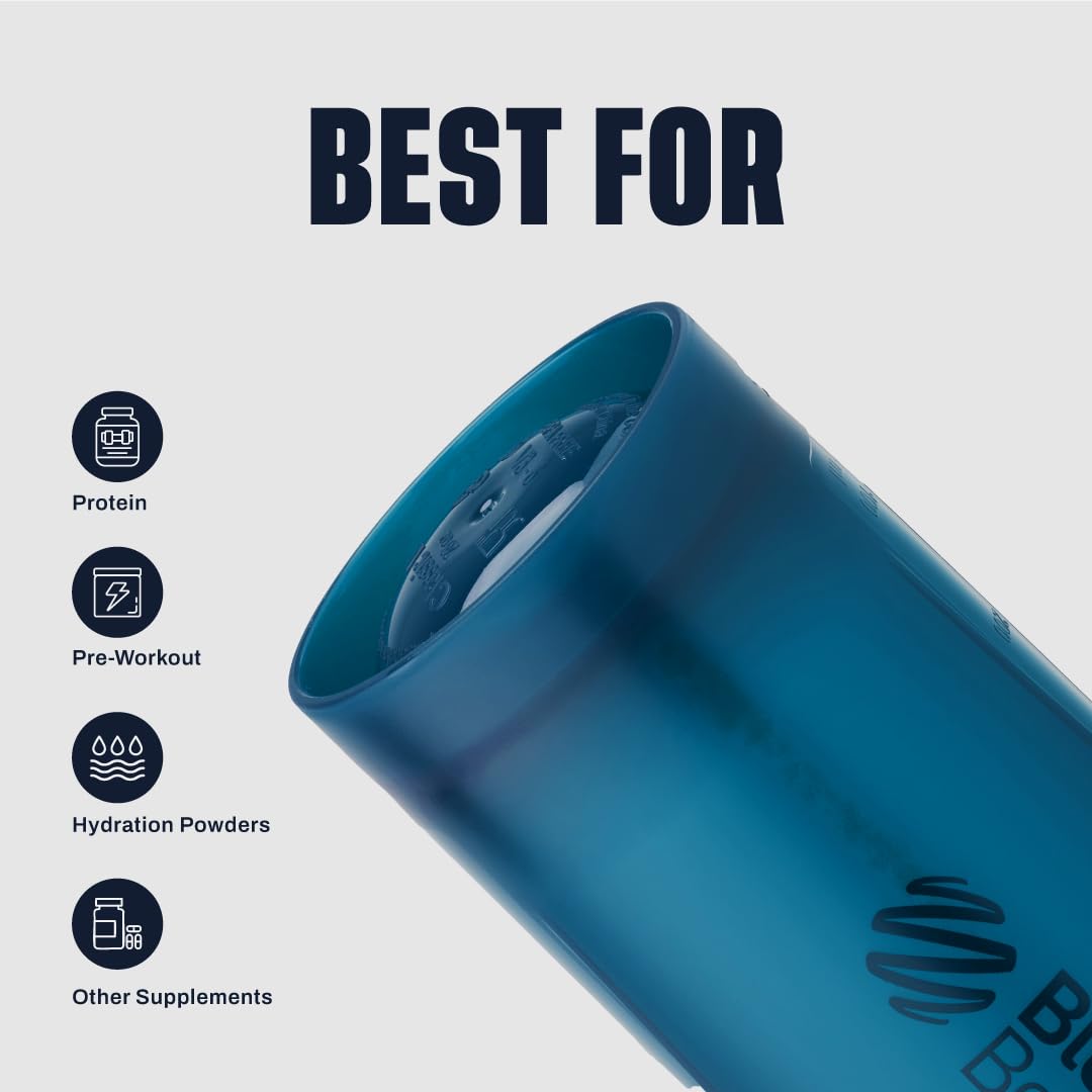 BlenderBottle Classic V2 Botella mezcladora perfecta para batidos de proteínas y preentrenamiento, 28 onzas, color azul océano
