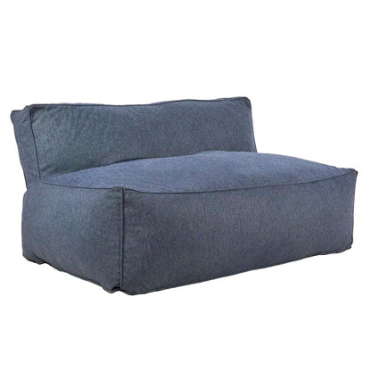 Sochic Sofá Puff de 2 Plazas Tapizado en Tela Resistente Azul Marino con Relleno de Microperlas