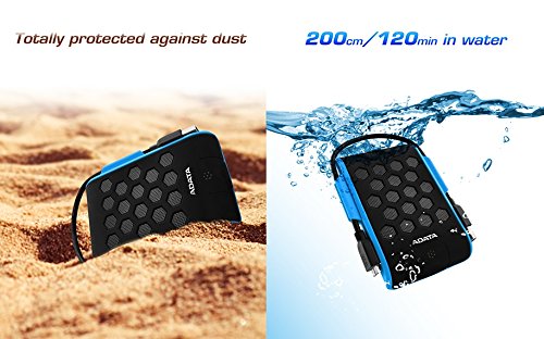 ADATA Disco Duro Externo HDD HD720, 2 TB, Resistente a golpes,agua y polvo, certificación grado militar, Color Azul