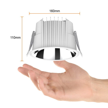 Tecnolite Lámpara Downlight LED Empotrable 35 W, Luz Blanca Configurable, Atenuable, IP54, LED integrado