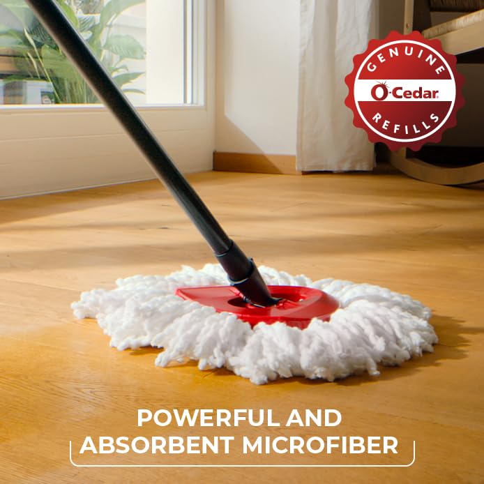 O-Cedar Easywring - Sistema de Limpieza de Suelos de Microfibra con 1 Recambio Adicional, Rojo y Gris