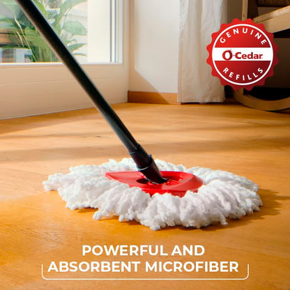 O-Cedar Easywring - Sistema de Limpieza de Suelos de Microfibra con 1 Recambio Adicional, Rojo y Gris