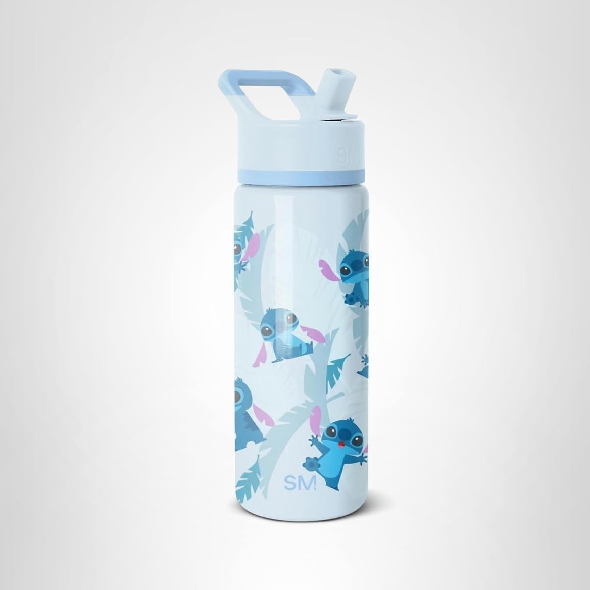 Simple Modern - Botella de agua de punto de Disney con tapa de popote, taza de acero inoxidable reutilizable con aislamiento para niñas, escuela, colección Summit | 18 onzas, puntada tropical