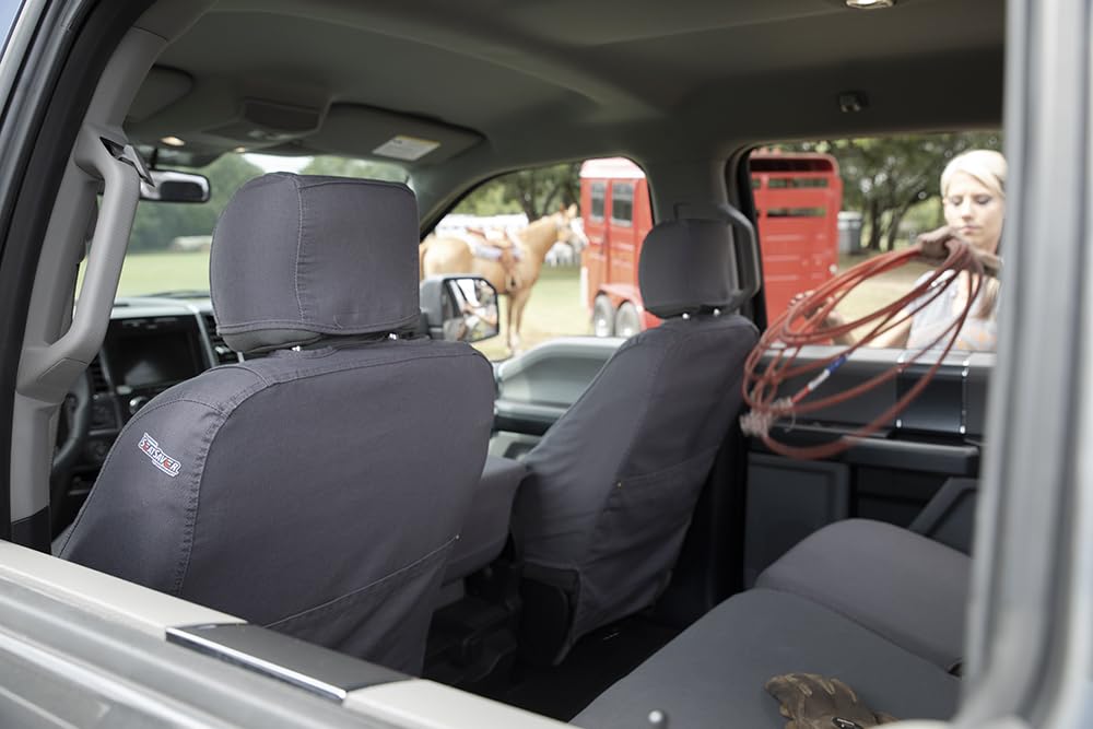 Covercraft Carhartt SeatSaver - Fundas de Asiento Personalizadas | Se Adapta a Ford F-150 2015-2018 (excluye Raptor) | Asientos de cubeta de Primera Fila, Grava de Tela de Pato
