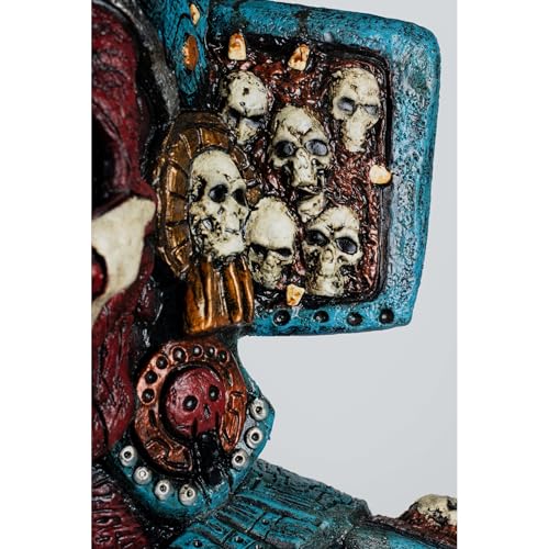 Ghoulish Productions Mictlantecuhtli Máscara de Látex con Pecho Integrado | Inspirada en Dios Azteca del Inframundo | Pintada a Mano para Halloween Cosplay | Multicolor Talla M