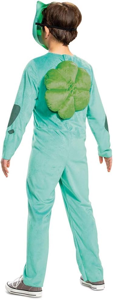 Disfraz de Pokémon Bulbasaur para niños, Traje de Personaje clásico para niños, Talla M (7-8), Verde