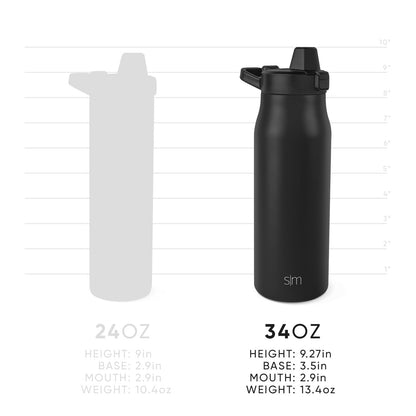 Simple Modern - Botella de agua filtrada | Filtro de carbono aislado de acero inoxidable botellas de agua de viaje | Reutilizable para agua potable limpia sobre la marcha | 34 onzas, Mauve Me