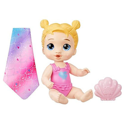 Baby Alive Hasbro Harper Hugs Chapuzón de Sirena - Muñeca de bebé de 28 cm para Jugar en el Agua para niños y niñas a Partir de 3 años