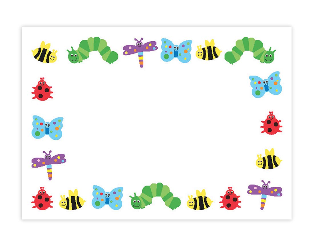 Hygloss Products Bugs Etiquetas Autoadhesivas para Nombre de niños, 3.5 x 2.5 Pulgadas, Paquete de 36 - Errores
