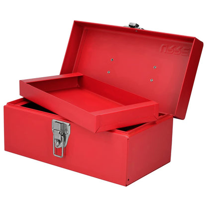 Urrea Caja Portaherramientas Metálica, Varios Tamaños y Colores - 11" x 6" x 5" - Rojo