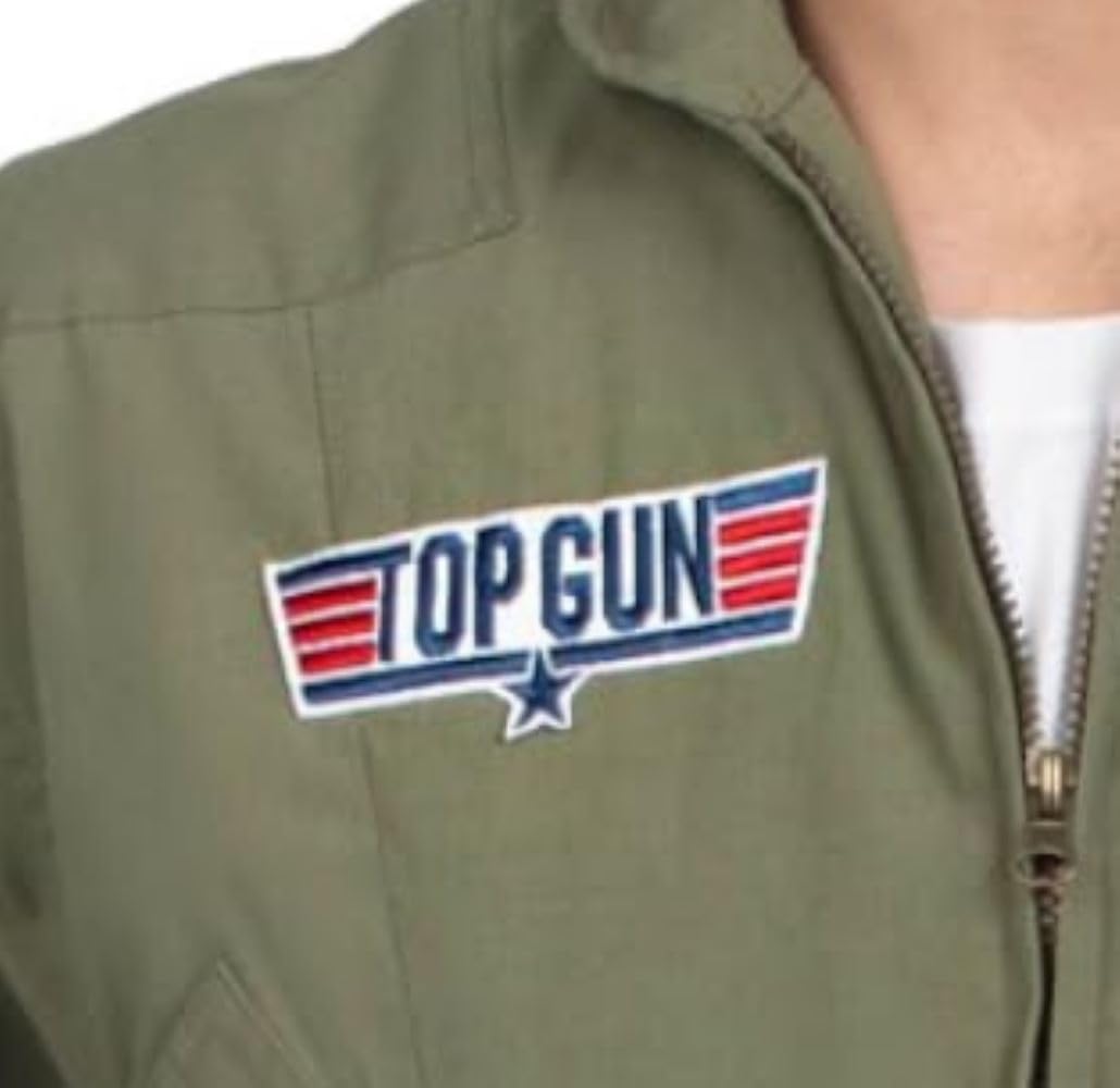 Leg Avenue Men's Top Gun Flight Suit Costume, Khaki/Green, X-Large
