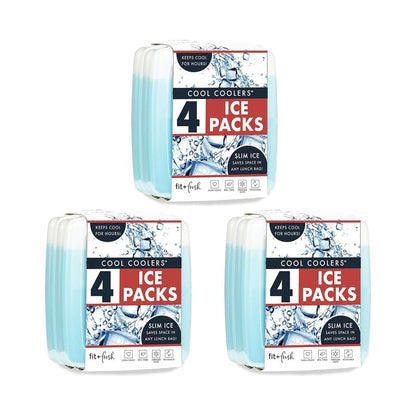 Cool Coolers by Fit + Bolsas de Hielo Delgadas Frescas, Reutilizables y de Larga duración, Bolsas frías para loncheras, Bolsas de Hielo para Bolsas de Almuerzo