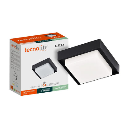 Tecnolite Lámpara Plafón LED de Sobreponer 15 W, Luz Suave Cálida, IP54, IK05, Interior y Exterior, LED integrado