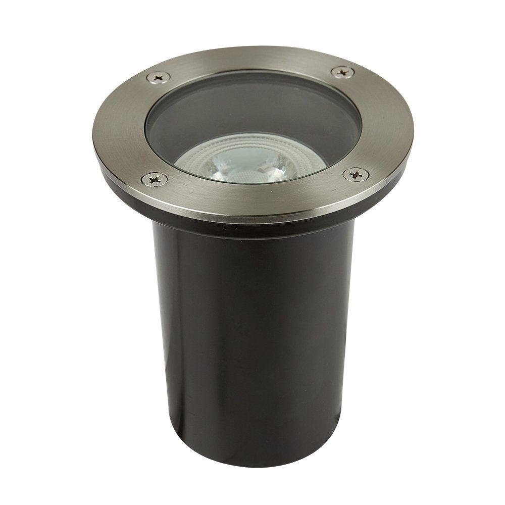 Tecnolite - Lámpara de Piso Exterior para Jardín o Patio Constanza, Emportable con Base E27, Estructura Resistente a la Interperie y la Corrosión, No Incluye Foco Color Satinado